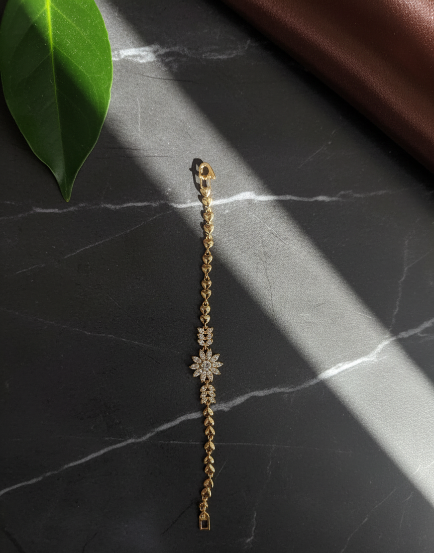 Crystal Bloom Heart Bracelet