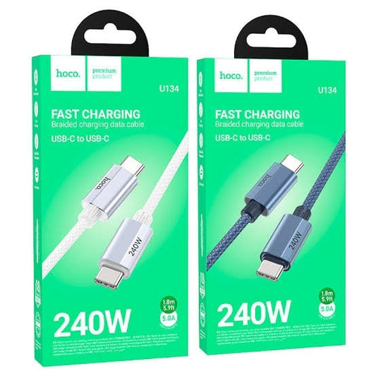 U134 Primero 240W Type-C to Type-C Charging Data Cable – 1.8M Fast Charge & Sync