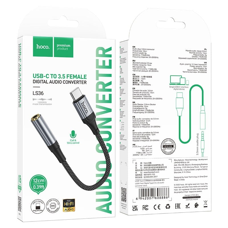 LS36 Fresh Digital Type-C to 3.5mm Audio Converter – High-Quality Audio Adapter