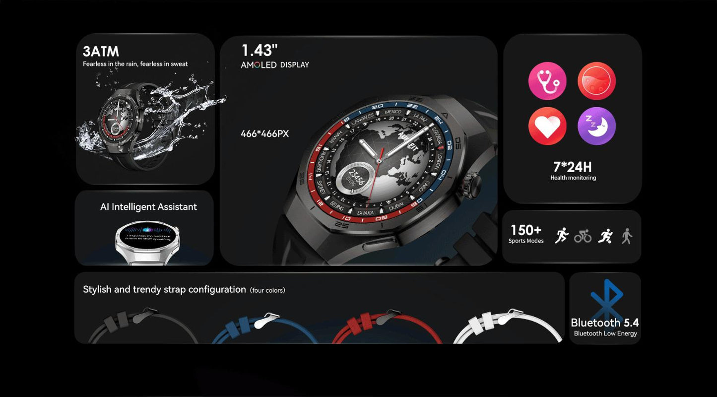 Aurafit AM34 Smart Watch – Premium Fitness & Health Tracker