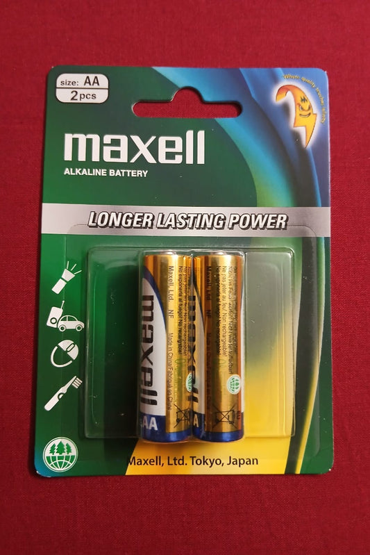 Maxell AA Alkaline Batteries – 2-Pack Card | Long-Lasting Power