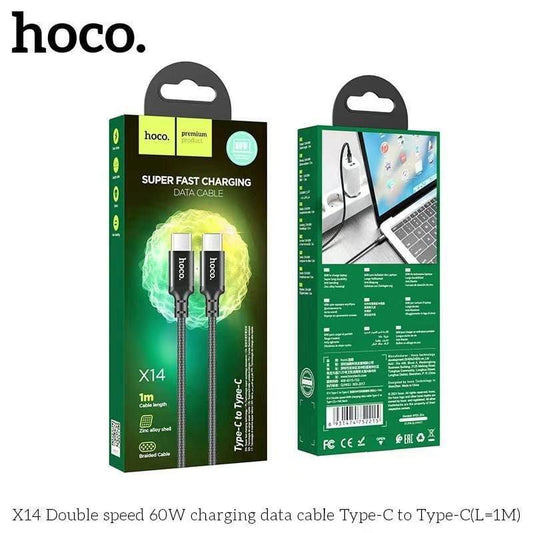 X14 Double Speed 60W Type-C to Type-C Fast Charging & Data Cable (1M)