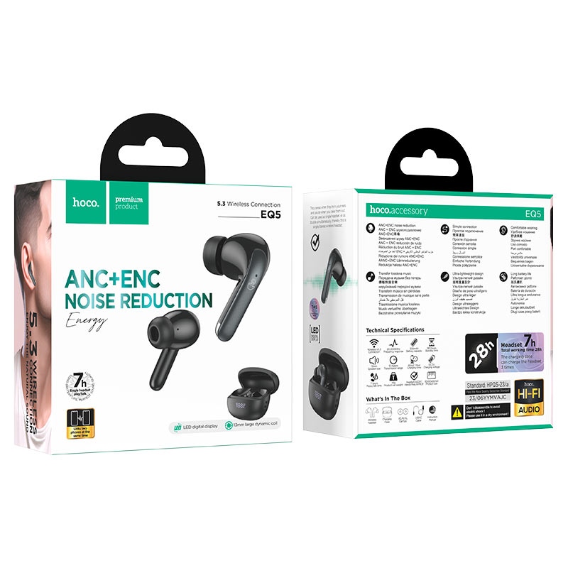 EQ5 Energy True Wireless ANC + ENC Noise Reduction Bluetooth Headset