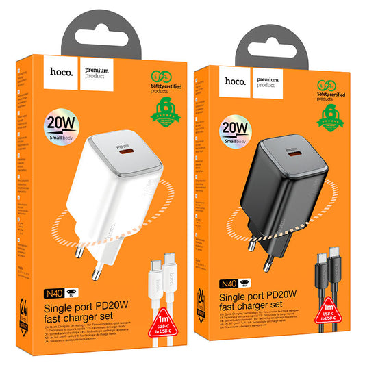 N40 Mighty PD20W Single Port Fast Charger (EU Plug)