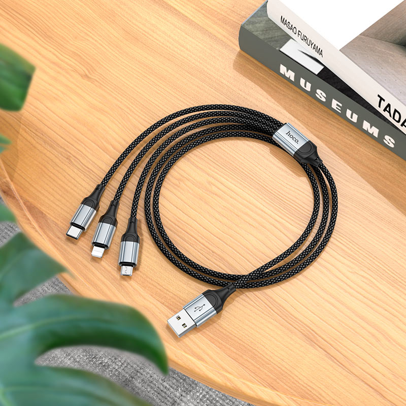 X102 Fresh 3-in-1 Charging Data Cable – iPhone, Micro USB & Type-C