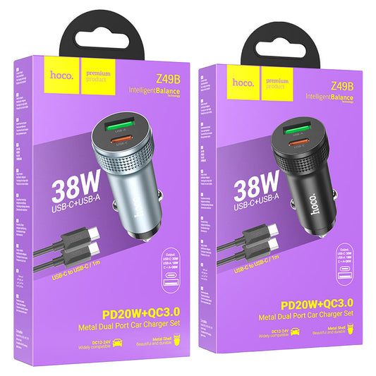 Z49B Level PD38W Dual Port Car Charger – 1C1A Fast Charging
