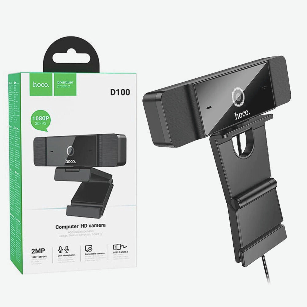 HOCO D100 – HD Computer Webcam with Built-In Microphone