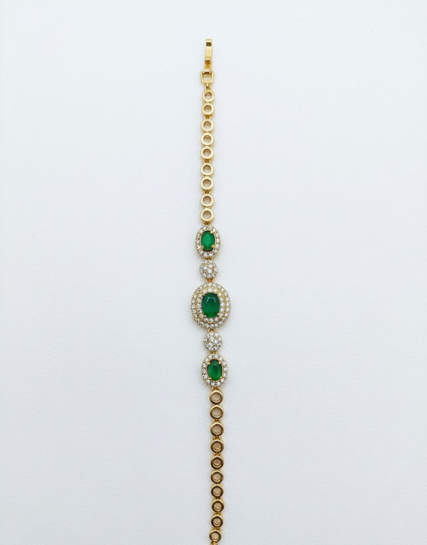 Three-Stone Emerald Accent Bracelet