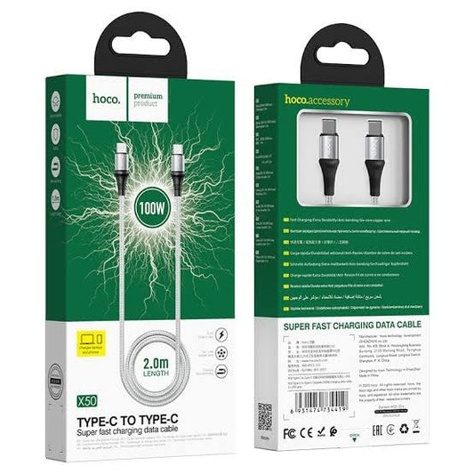 X50 Exquisito 100W Type-C to Type-C Fast Charging & Data Cable (1M)