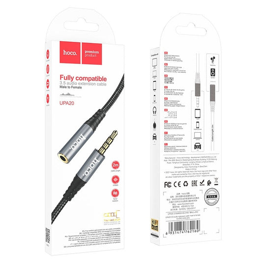 UPA20 3.5mm Audio Extension Cable (Male to Female) – 2M Durable Stereo Cable