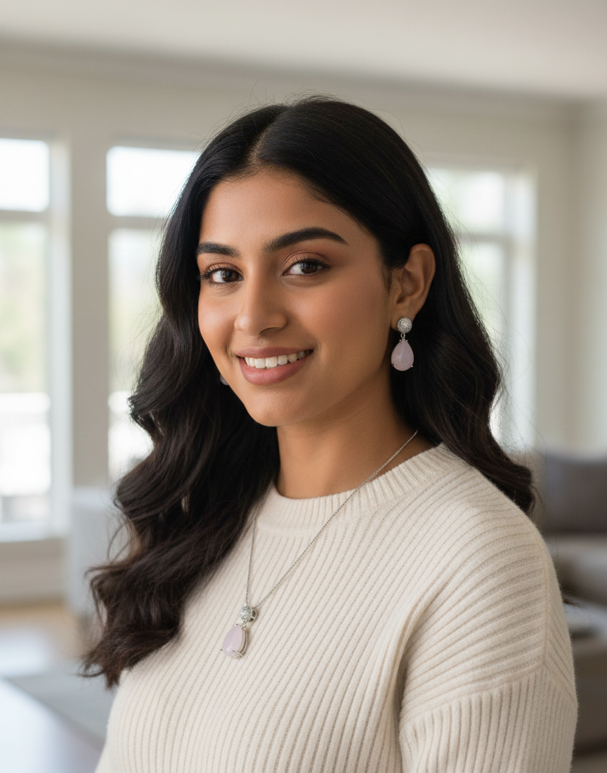 Elegant Pink Teardrop Pave Accent Necklace & Earrings Set