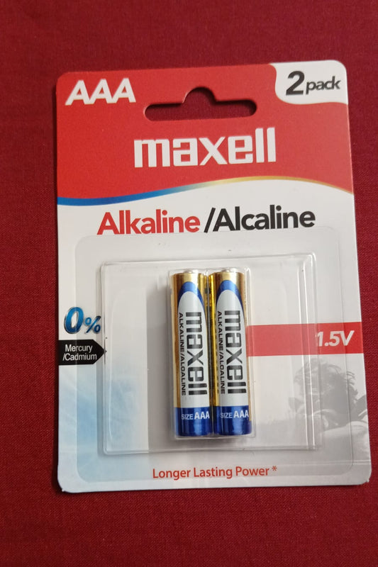 Maxell AAA Alkaline Batteries – Original, Long-Lasting Power (Pack of 2)