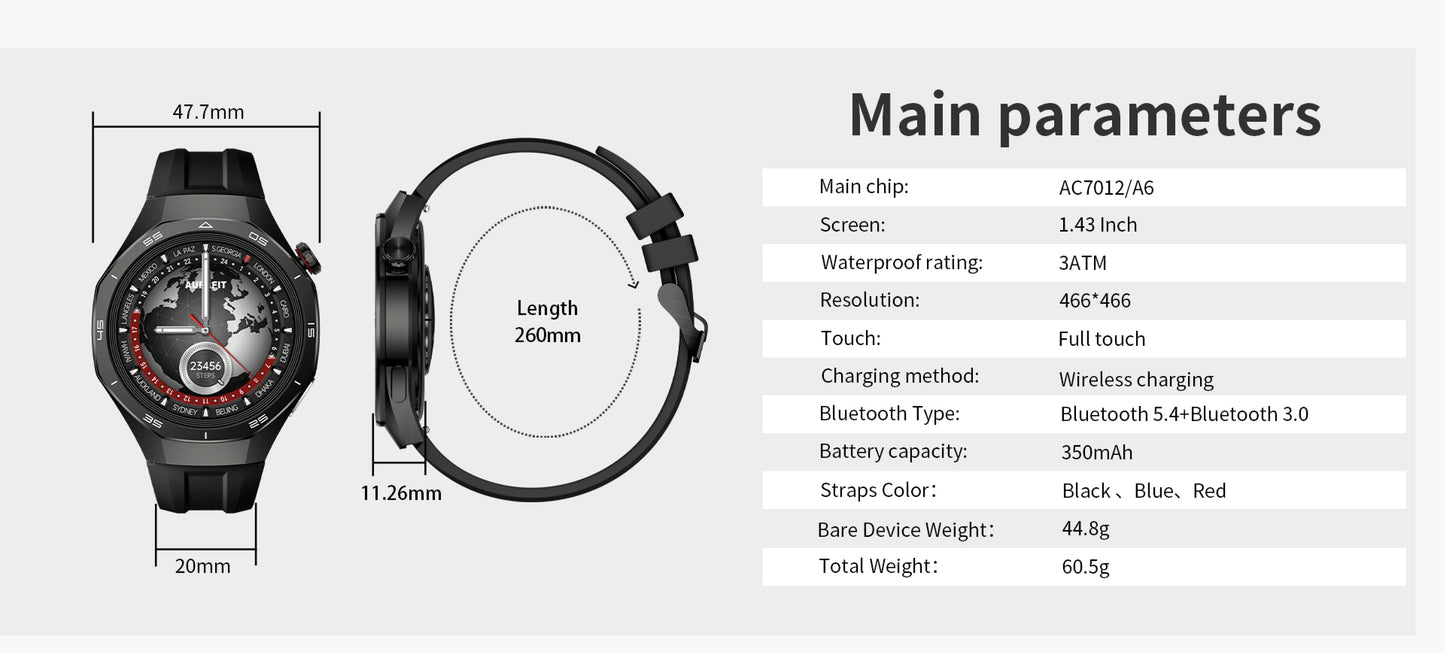 Aurafit AM34 Smart Watch – Premium Fitness & Health Tracker