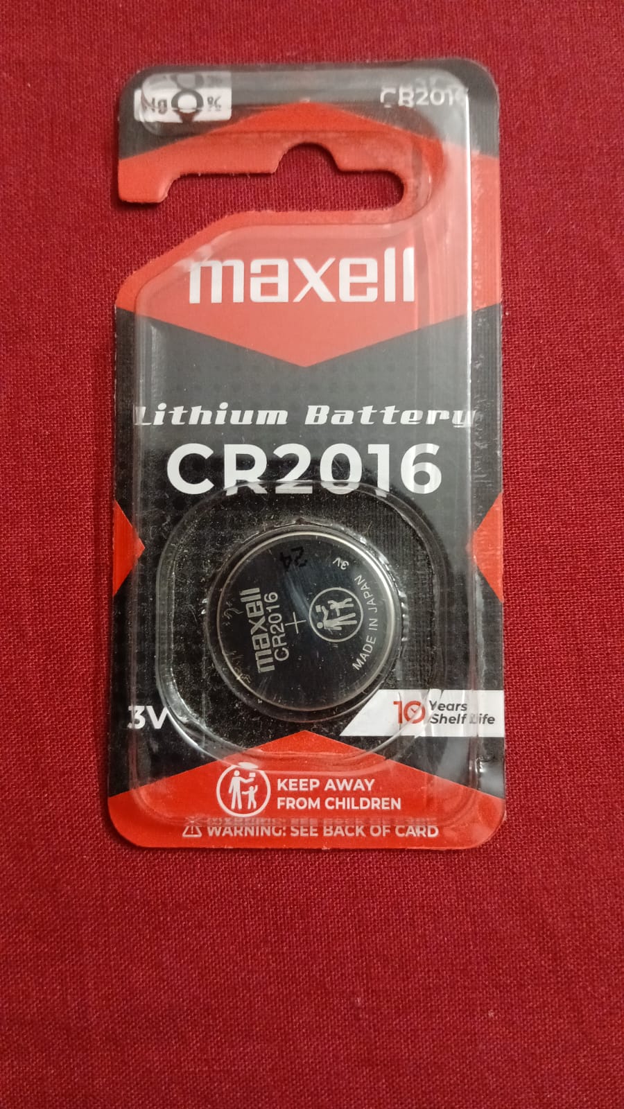 Maxell CR2016 Lithium Coin Cell Battery – 3V