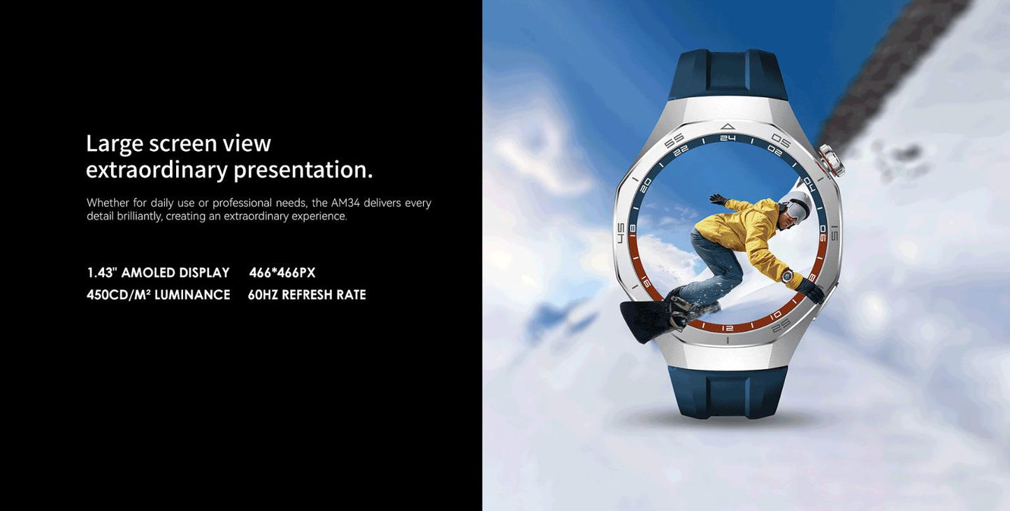 Aurafit AM34 Smart Watch – Premium Fitness & Health Tracker