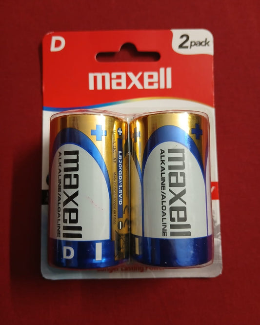 Maxell D Size Alkaline Batteries – Card Pack of 2