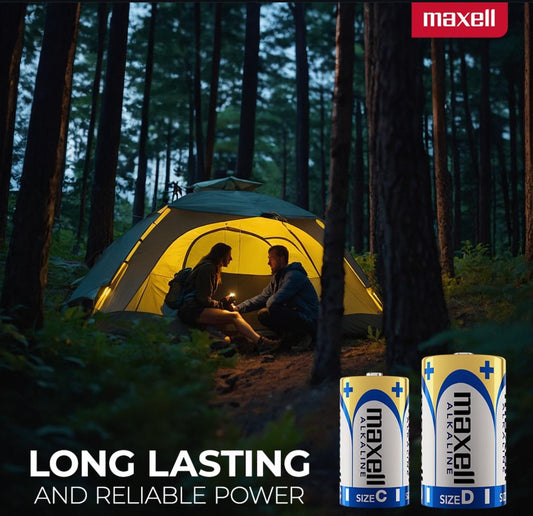Maxell D Size Alkaline Batteries – Shrink Pack for Heavy-Duty Power