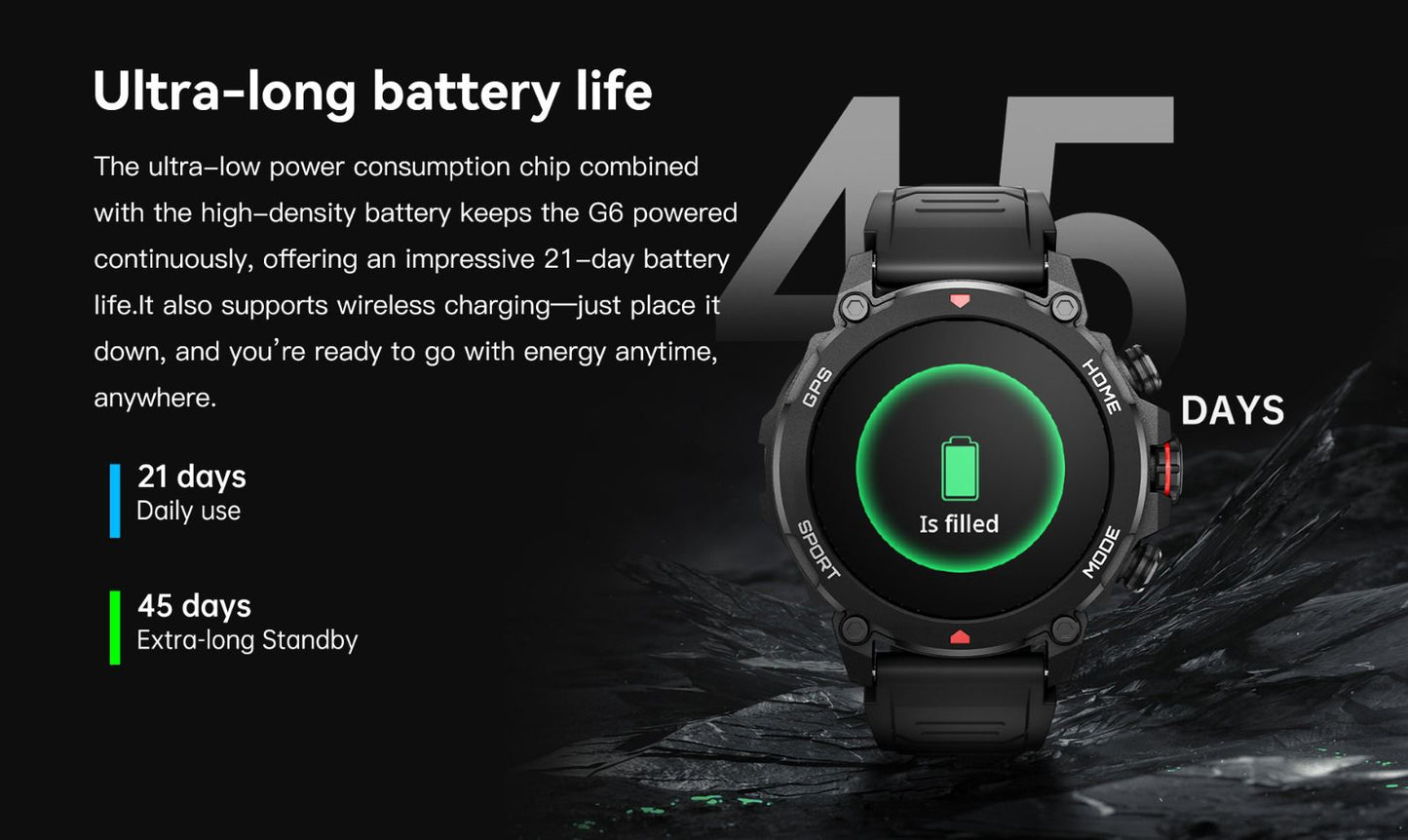 Aurafit G6 – Premium Smart Fitness Watch with HD Display & Advanced Health Features