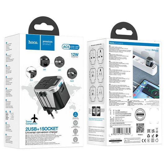 AC5 Level Dual Port Universal Conversion Charger – Compact Travel Adapter
