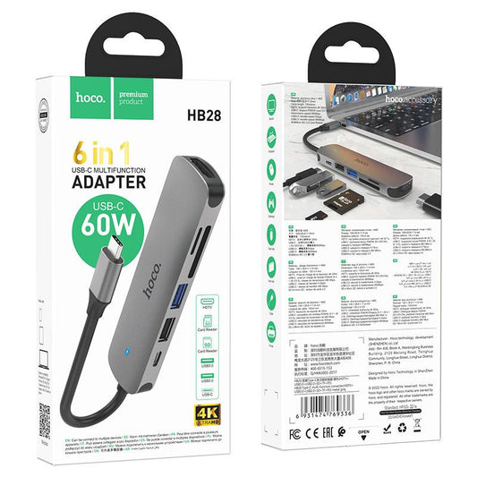 HB28 Type-C Multi-Function Converter – HDTV, USB 3.0, USB 2.0, SD, TF & PD Hub