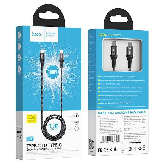 X50 Exquisito 100W Type-C to Type-C Fast Charging & Data Cable (1M)