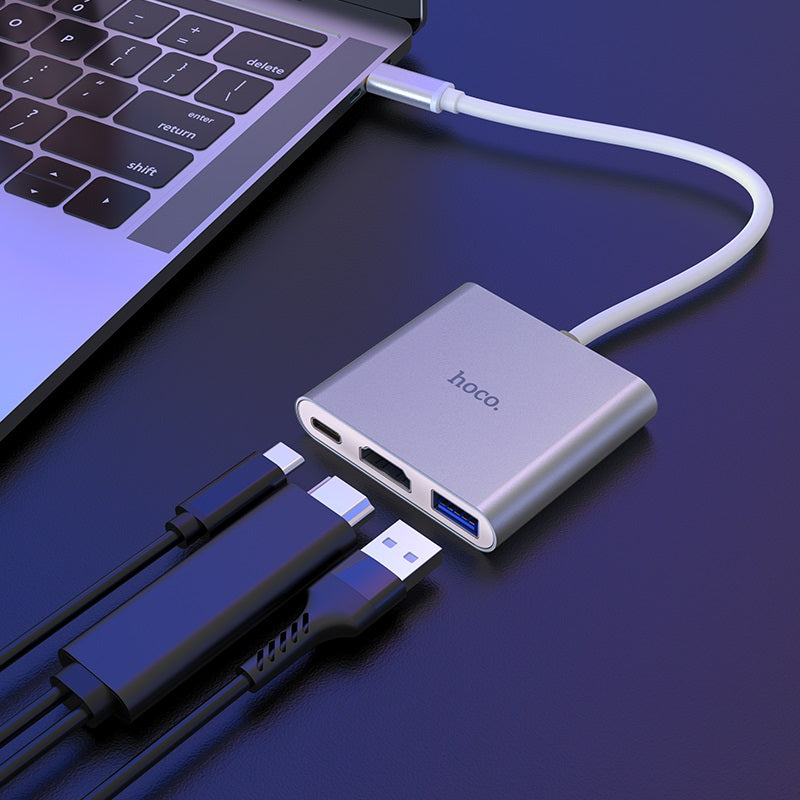 HB14 Easy Use Type-C Multi-Function Adapter – USB 3.0 + HDMI + PD