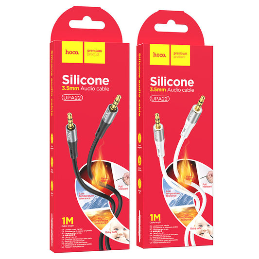 UPA22 AUX Silicone Audio Cable – Premium 3.5mm Stereo Cable